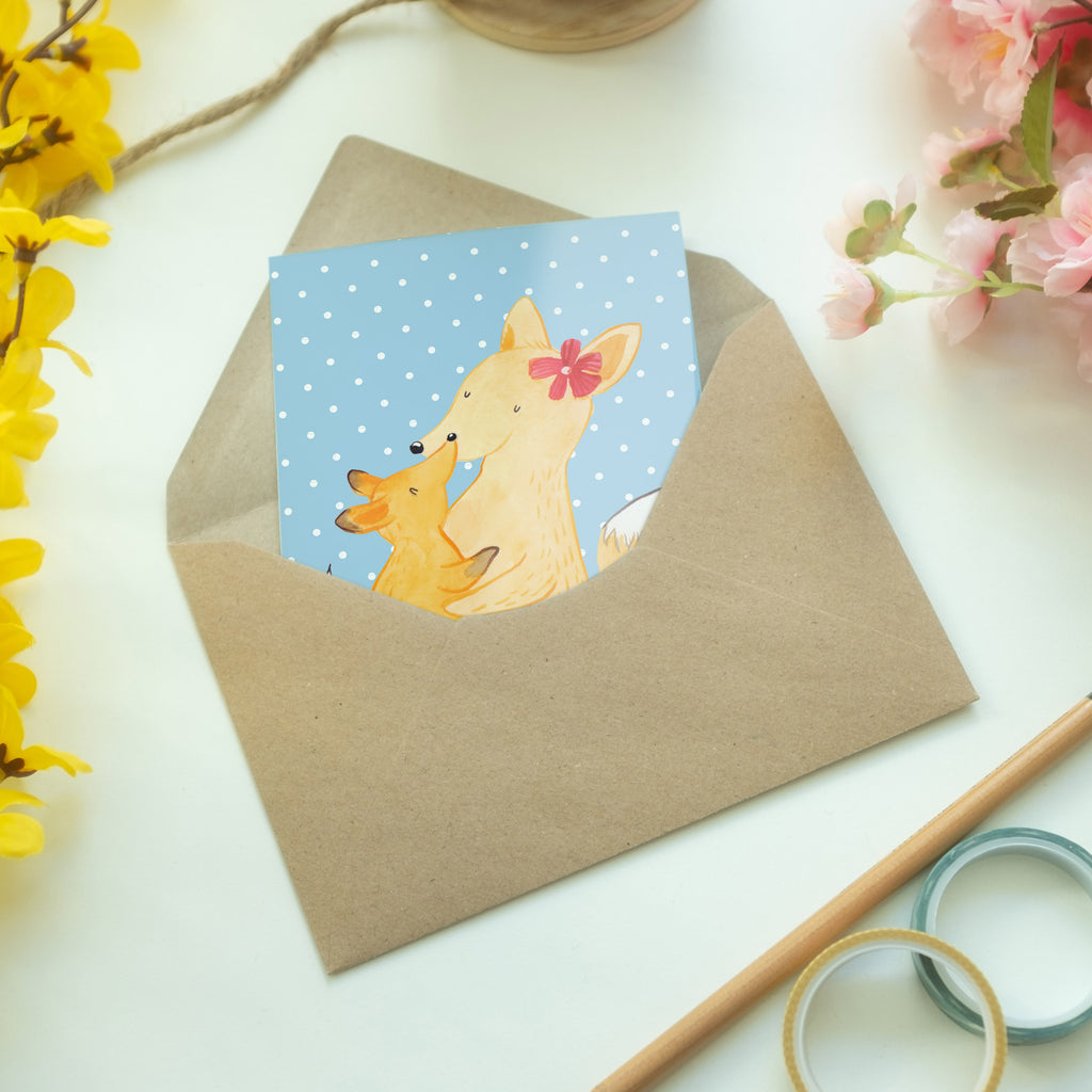 Grußkarte Fuchs Mama & Kind Klappkarte, Einladungskarte, Glückwunschkarte, Hochzeitskarte, Geburtstagskarte, Karte, Familie, Vatertag, Muttertag, Bruder, Schwester, Mama, Papa, Oma, Opa, Mutter, Tochter, Lieblingstochter, Beste Tochter, Geschenk