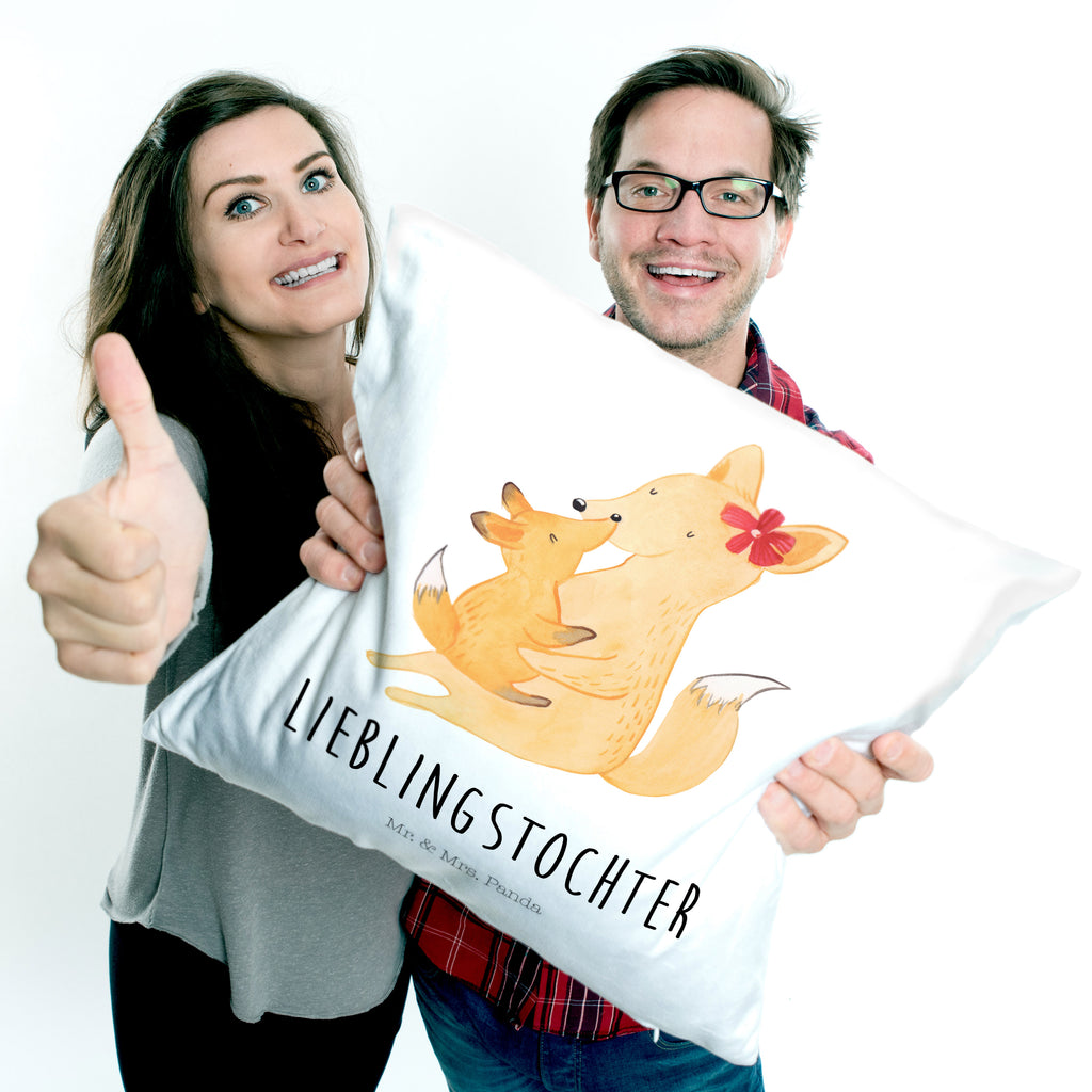 40x40 Kissen Fuchs Mama & Kind Kissenhülle, Kopfkissen, Sofakissen, Dekokissen, Motivkissen, Familie, Vatertag, Muttertag, Bruder, Schwester, Mama, Papa, Oma, Opa, Mutter, Tochter, Lieblingstochter, Beste Tochter, Geschenk