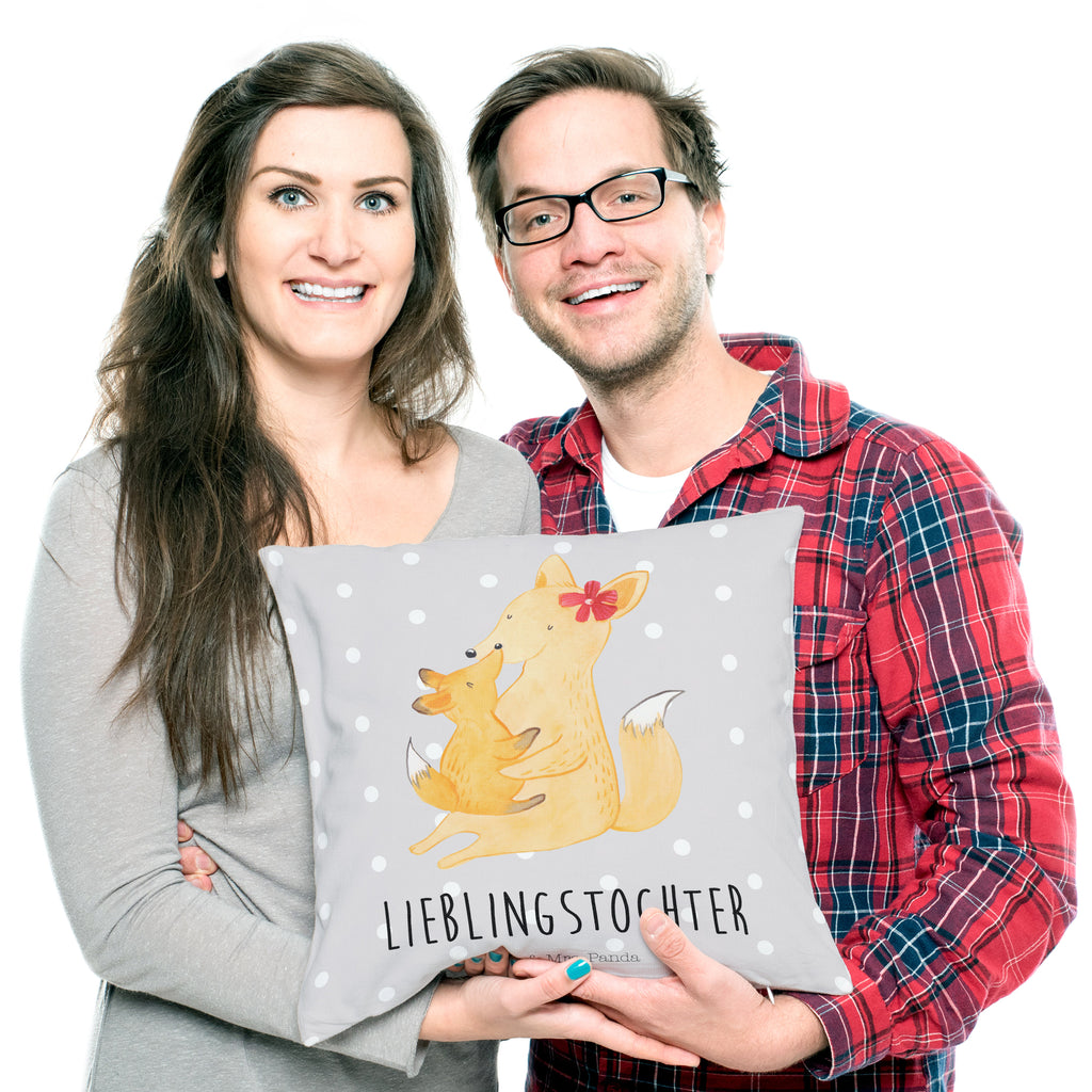 40x40 Kissen Fuchs Mama & Kind Kissenhülle, Kopfkissen, Sofakissen, Dekokissen, Motivkissen, Familie, Vatertag, Muttertag, Bruder, Schwester, Mama, Papa, Oma, Opa, Mutter, Tochter, Lieblingstochter, Beste Tochter, Geschenk