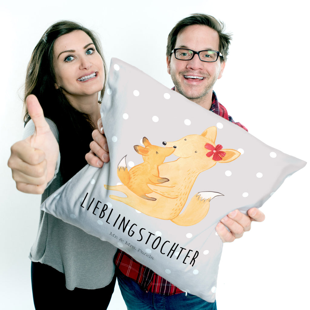 40x40 Kissen Fuchs Mama & Kind Kissenhülle, Kopfkissen, Sofakissen, Dekokissen, Motivkissen, Familie, Vatertag, Muttertag, Bruder, Schwester, Mama, Papa, Oma, Opa, Mutter, Tochter, Lieblingstochter, Beste Tochter, Geschenk