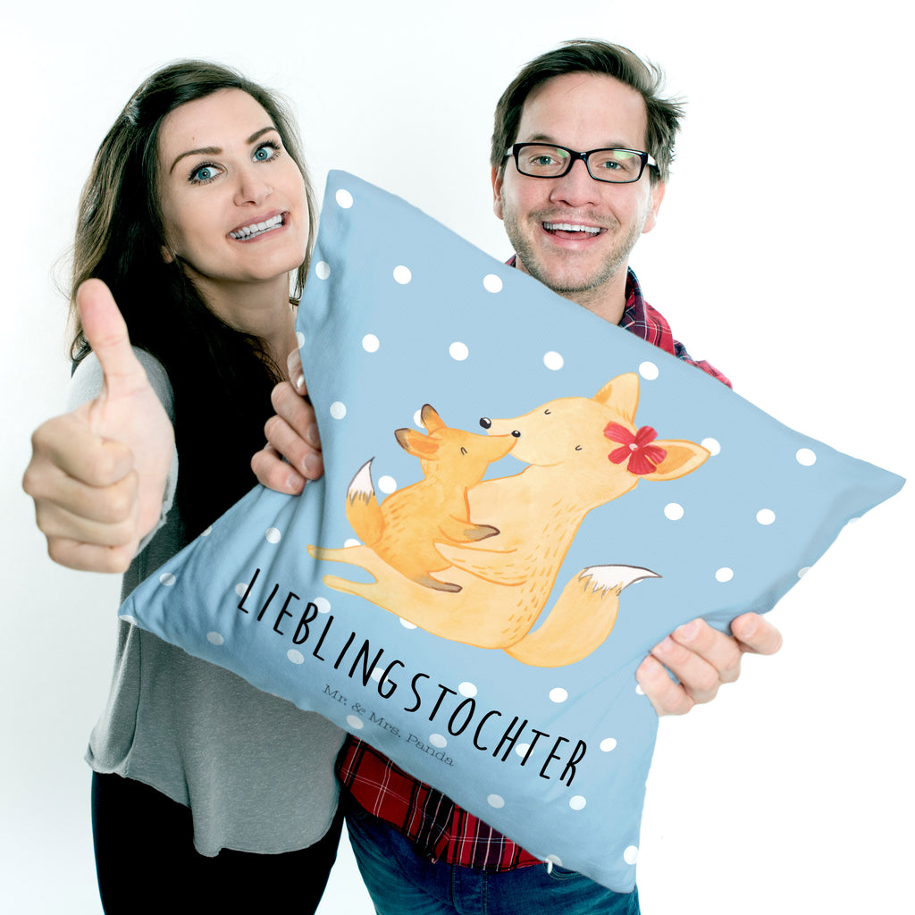 40x40 Kissen Fuchs Mama & Kind Kissenhülle, Kopfkissen, Sofakissen, Dekokissen, Motivkissen, Familie, Vatertag, Muttertag, Bruder, Schwester, Mama, Papa, Oma, Opa, Mutter, Tochter, Lieblingstochter, Beste Tochter, Geschenk