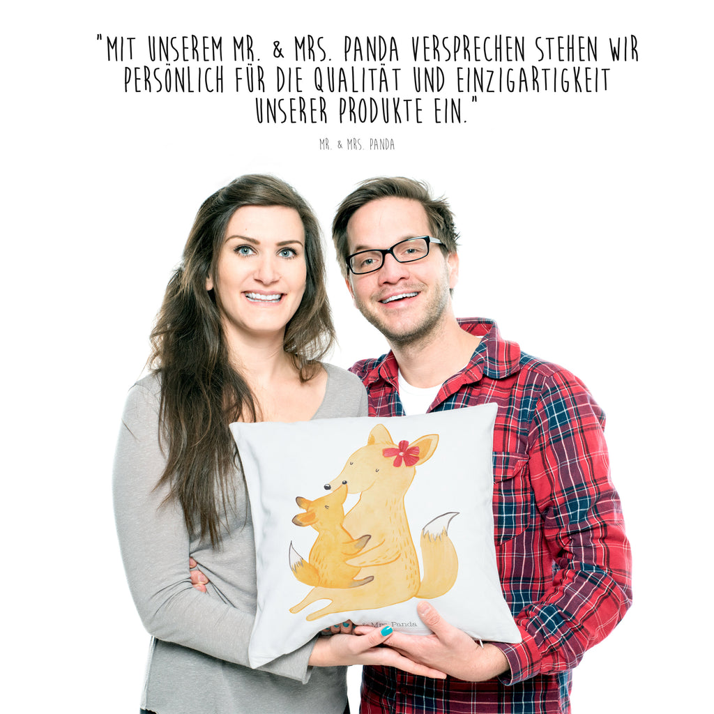 40x40 Kissen Fuchs Mama & Kind Kissenhülle, Kopfkissen, Sofakissen, Dekokissen, Motivkissen, Familie, Vatertag, Muttertag, Bruder, Schwester, Mama, Papa, Oma, Opa, Mutter, Tochter, Lieblingstochter, Beste Tochter, Geschenk