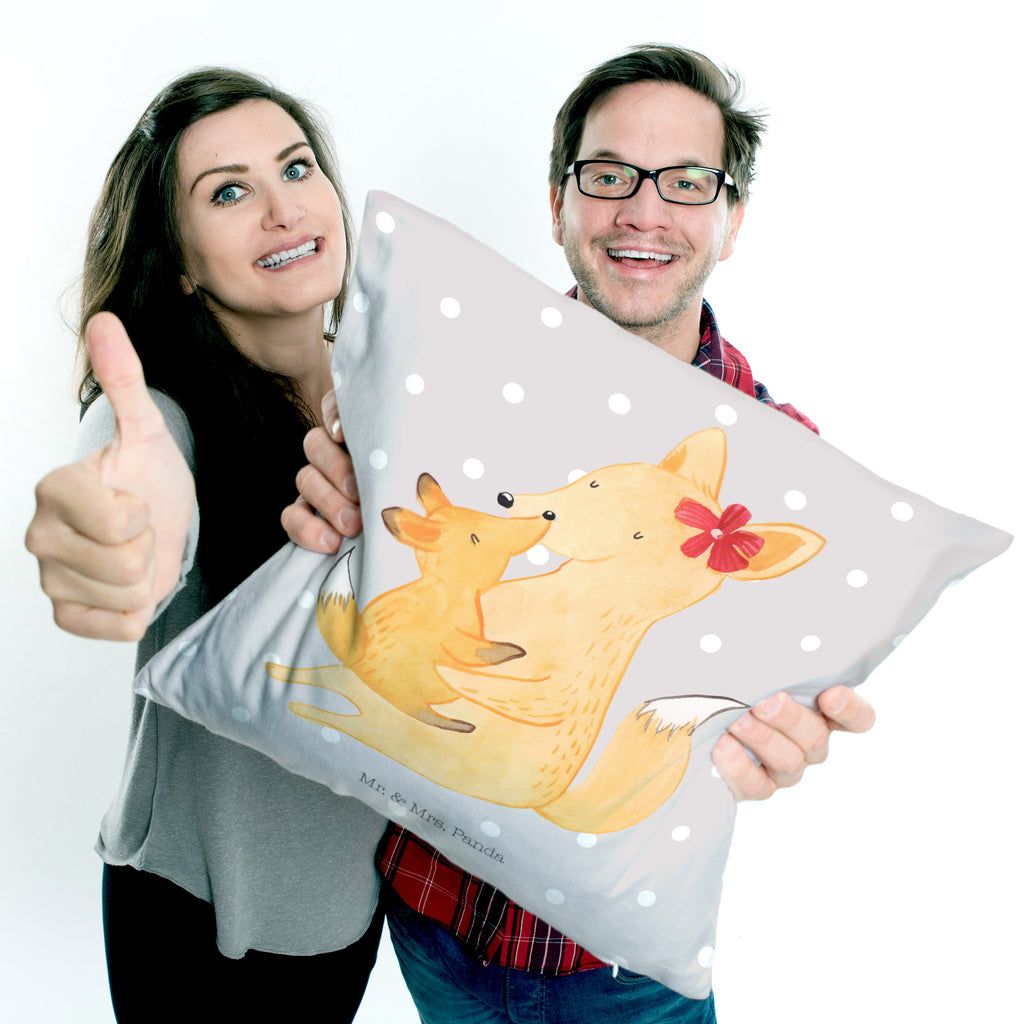 40x40 Kissen Fuchs Mama & Kind Kissenhülle, Kopfkissen, Sofakissen, Dekokissen, Motivkissen, Familie, Vatertag, Muttertag, Bruder, Schwester, Mama, Papa, Oma, Opa, Mutter, Tochter, Lieblingstochter, Beste Tochter, Geschenk