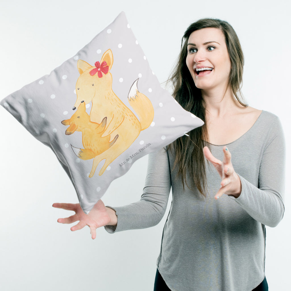 40x40 Kissen Fuchs Mama & Kind Kissenhülle, Kopfkissen, Sofakissen, Dekokissen, Motivkissen, Familie, Vatertag, Muttertag, Bruder, Schwester, Mama, Papa, Oma, Opa, Mutter, Tochter, Lieblingstochter, Beste Tochter, Geschenk