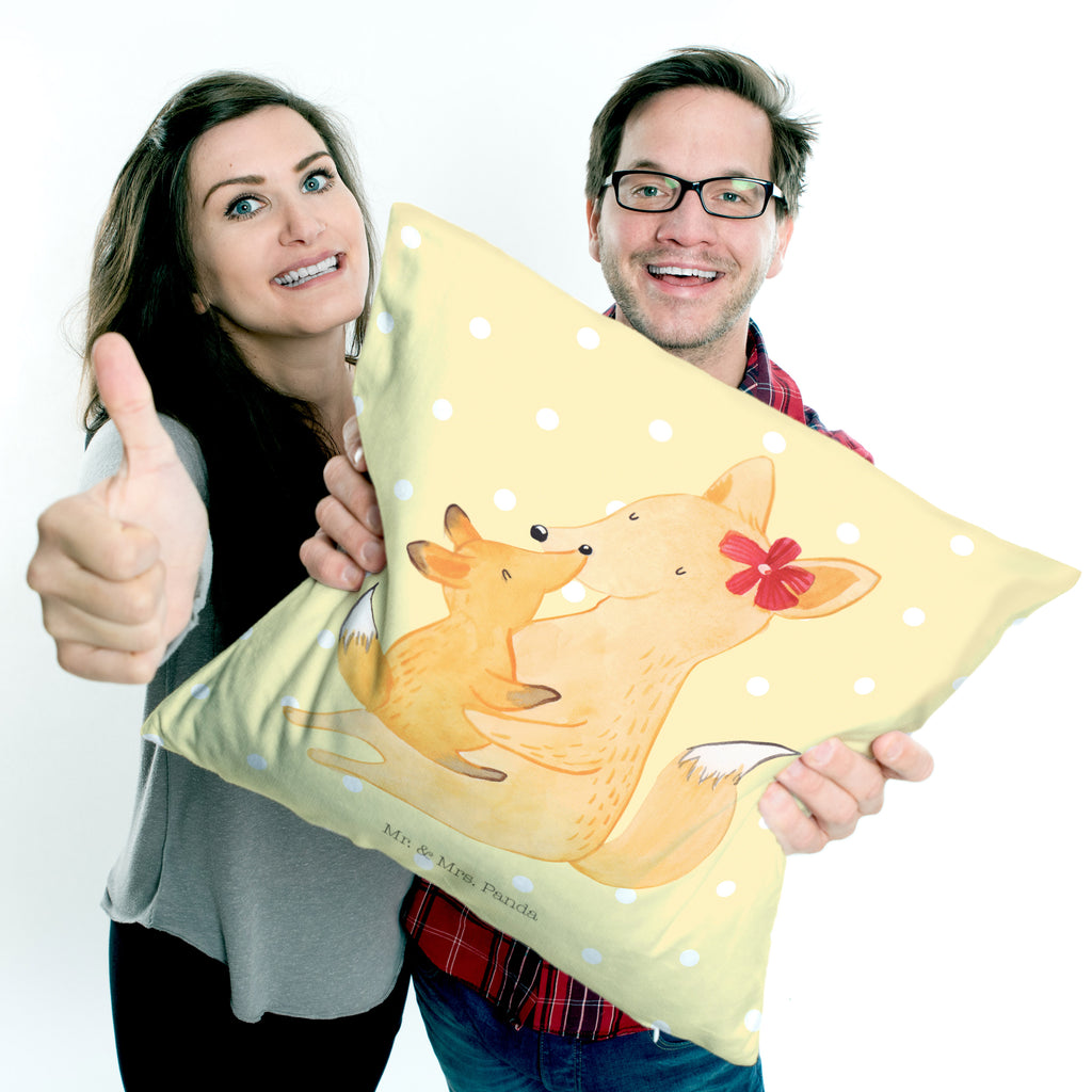 40x40 Kissen Fuchs Mama & Kind Kissenhülle, Kopfkissen, Sofakissen, Dekokissen, Motivkissen, Familie, Vatertag, Muttertag, Bruder, Schwester, Mama, Papa, Oma, Opa, Mutter, Tochter, Lieblingstochter, Beste Tochter, Geschenk