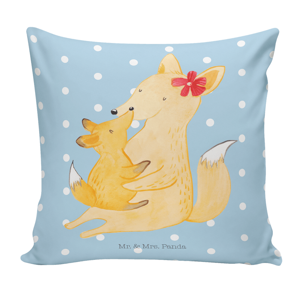40x40 Kissen Fuchs Mama & Kind Kissenhülle, Kopfkissen, Sofakissen, Dekokissen, Motivkissen, Familie, Vatertag, Muttertag, Bruder, Schwester, Mama, Papa, Oma, Opa, Mutter, Tochter, Lieblingstochter, Beste Tochter, Geschenk