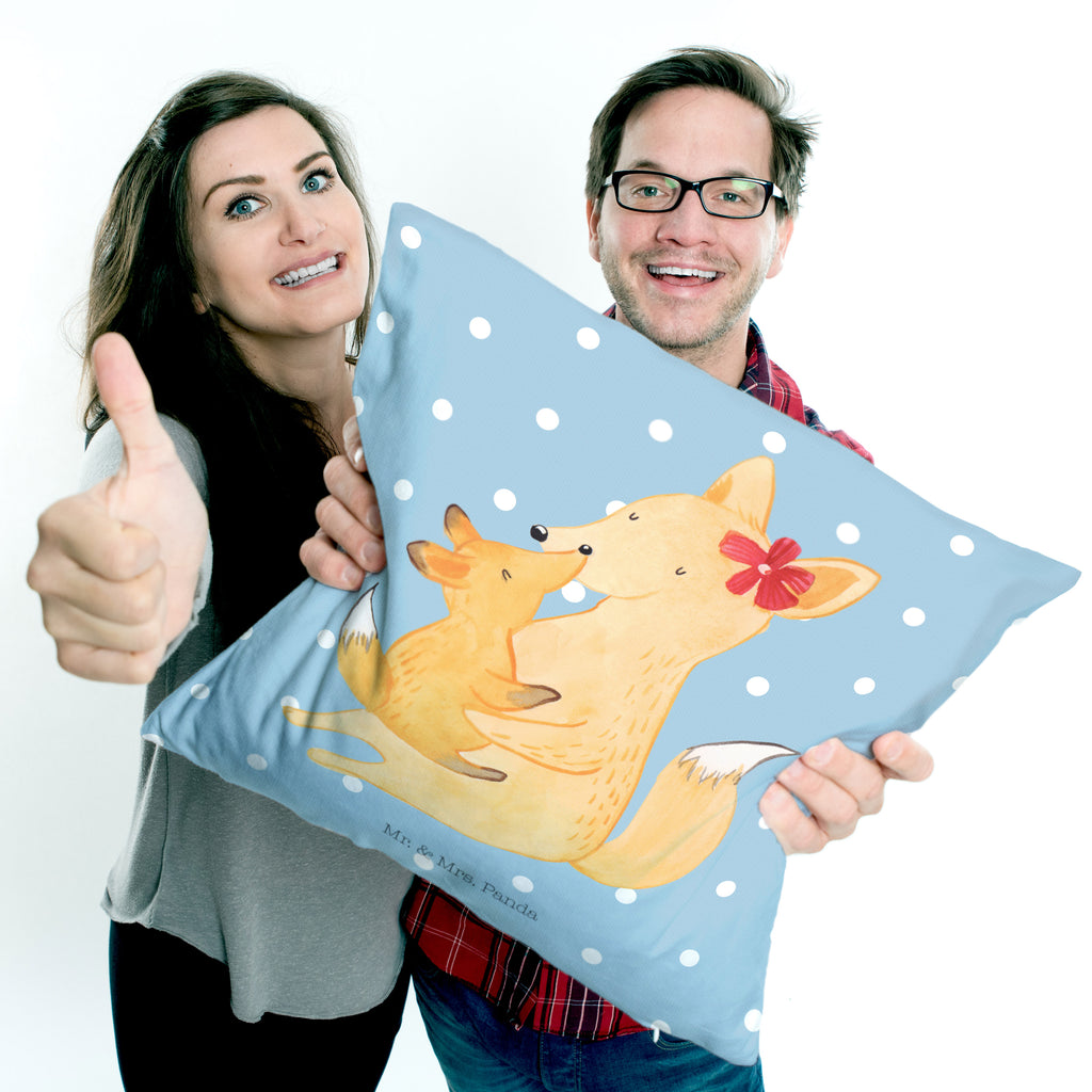 40x40 Kissen Fuchs Mama & Kind Kissenhülle, Kopfkissen, Sofakissen, Dekokissen, Motivkissen, Familie, Vatertag, Muttertag, Bruder, Schwester, Mama, Papa, Oma, Opa, Mutter, Tochter, Lieblingstochter, Beste Tochter, Geschenk