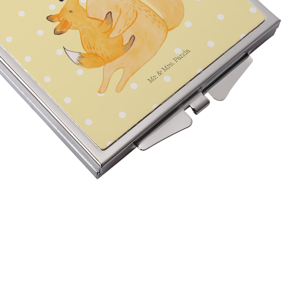 Handtaschenspiegel quadratisch Fuchs Mama & Kind Spiegel, Handtasche, Quadrat, silber, schminken, Schminkspiegel, Familie, Vatertag, Muttertag, Bruder, Schwester, Mama, Papa, Oma, Opa, Mutter, Tochter, Lieblingstochter, Beste Tochter, Geschenk