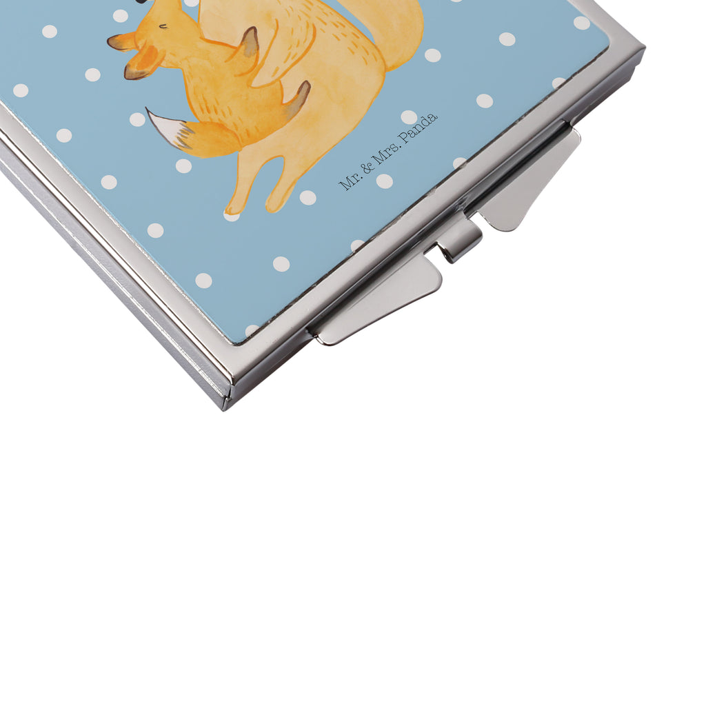 Handtaschenspiegel quadratisch Fuchs Mama & Kind Spiegel, Handtasche, Quadrat, silber, schminken, Schminkspiegel, Familie, Vatertag, Muttertag, Bruder, Schwester, Mama, Papa, Oma, Opa, Mutter, Tochter, Lieblingstochter, Beste Tochter, Geschenk
