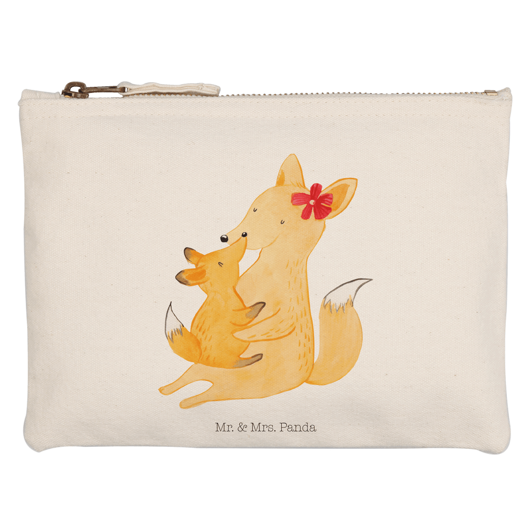 Schminktasche Fuchs Mama & Kind Schminktasche, Kosmetiktasche, Kosmetikbeutel, Stiftemäppchen, Etui, Federmappe, Makeup, XXL, Schminketui, Kosmetiketui, Schlamperetui, Familie, Vatertag, Muttertag, Bruder, Schwester, Mama, Papa, Oma, Opa, Mutter, Tochter, Lieblingstochter, Beste Tochter, Geschenk