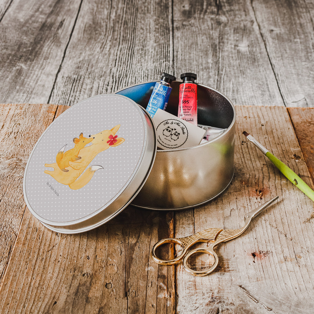 Blechdose rund Fuchs Mama & Kind Metalldose, Keksdose, Dose, Vorratsdose, Geschenkbox, Familie, Vatertag, Muttertag, Bruder, Schwester, Mama, Papa, Oma, Opa, Mutter, Tochter, Lieblingstochter, Beste Tochter, Geschenk