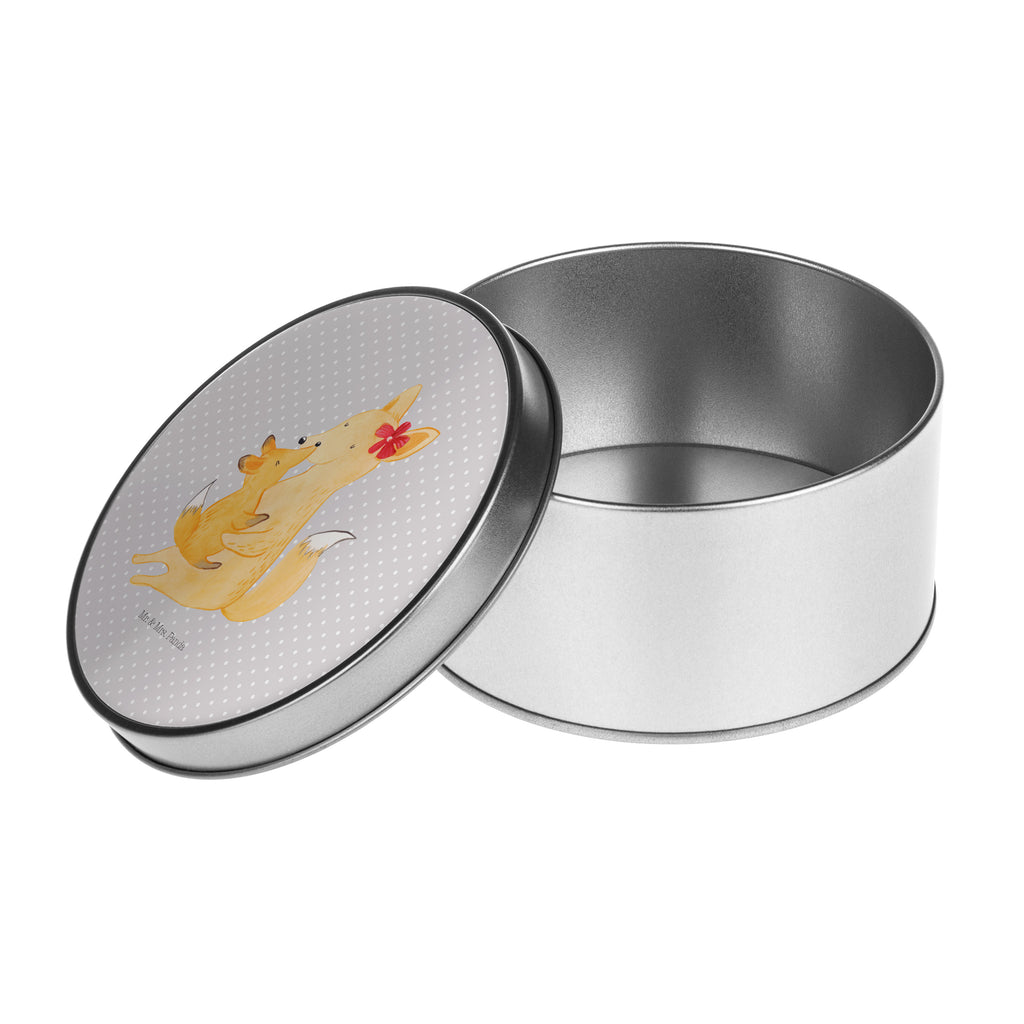 Blechdose rund Fuchs Mama & Kind Metalldose, Keksdose, Dose, Vorratsdose, Geschenkbox, Familie, Vatertag, Muttertag, Bruder, Schwester, Mama, Papa, Oma, Opa, Mutter, Tochter, Lieblingstochter, Beste Tochter, Geschenk