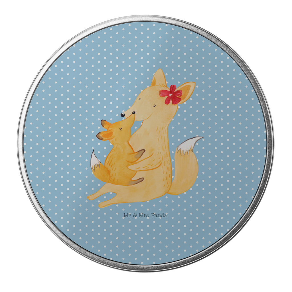 Blechdose rund Fuchs Mama & Kind Metalldose, Keksdose, Dose, Vorratsdose, Geschenkbox, Familie, Vatertag, Muttertag, Bruder, Schwester, Mama, Papa, Oma, Opa, Mutter, Tochter, Lieblingstochter, Beste Tochter, Geschenk