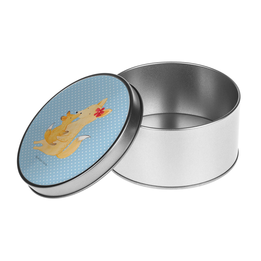 Blechdose rund Fuchs Mama & Kind Metalldose, Keksdose, Dose, Vorratsdose, Geschenkbox, Familie, Vatertag, Muttertag, Bruder, Schwester, Mama, Papa, Oma, Opa, Mutter, Tochter, Lieblingstochter, Beste Tochter, Geschenk