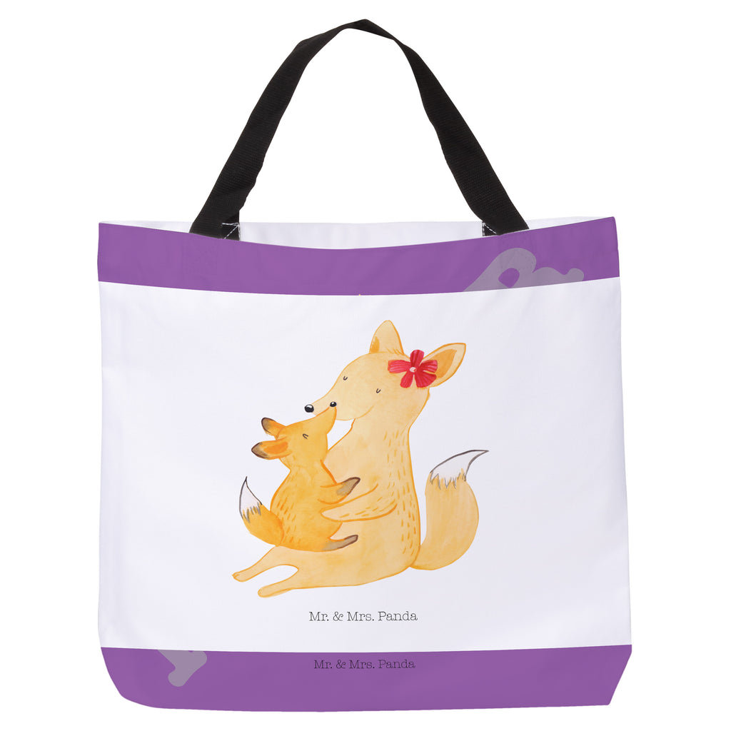 Shopper Fuchs Mama & Kind Beutel, Einkaufstasche, Tasche, Strandtasche, Einkaufsbeutel, Shopper, Schultasche, Freizeittasche, Tragebeutel, Schulbeutel, Alltagstasche, Familie, Vatertag, Muttertag, Bruder, Schwester, Mama, Papa, Oma, Opa, Mutter, Tochter, Lieblingstochter, Beste Tochter, Geschenk