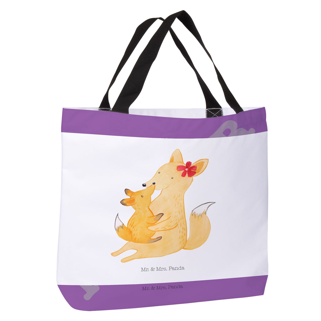 Shopper Fuchs Mama & Kind Beutel, Einkaufstasche, Tasche, Strandtasche, Einkaufsbeutel, Shopper, Schultasche, Freizeittasche, Tragebeutel, Schulbeutel, Alltagstasche, Familie, Vatertag, Muttertag, Bruder, Schwester, Mama, Papa, Oma, Opa, Mutter, Tochter, Lieblingstochter, Beste Tochter, Geschenk