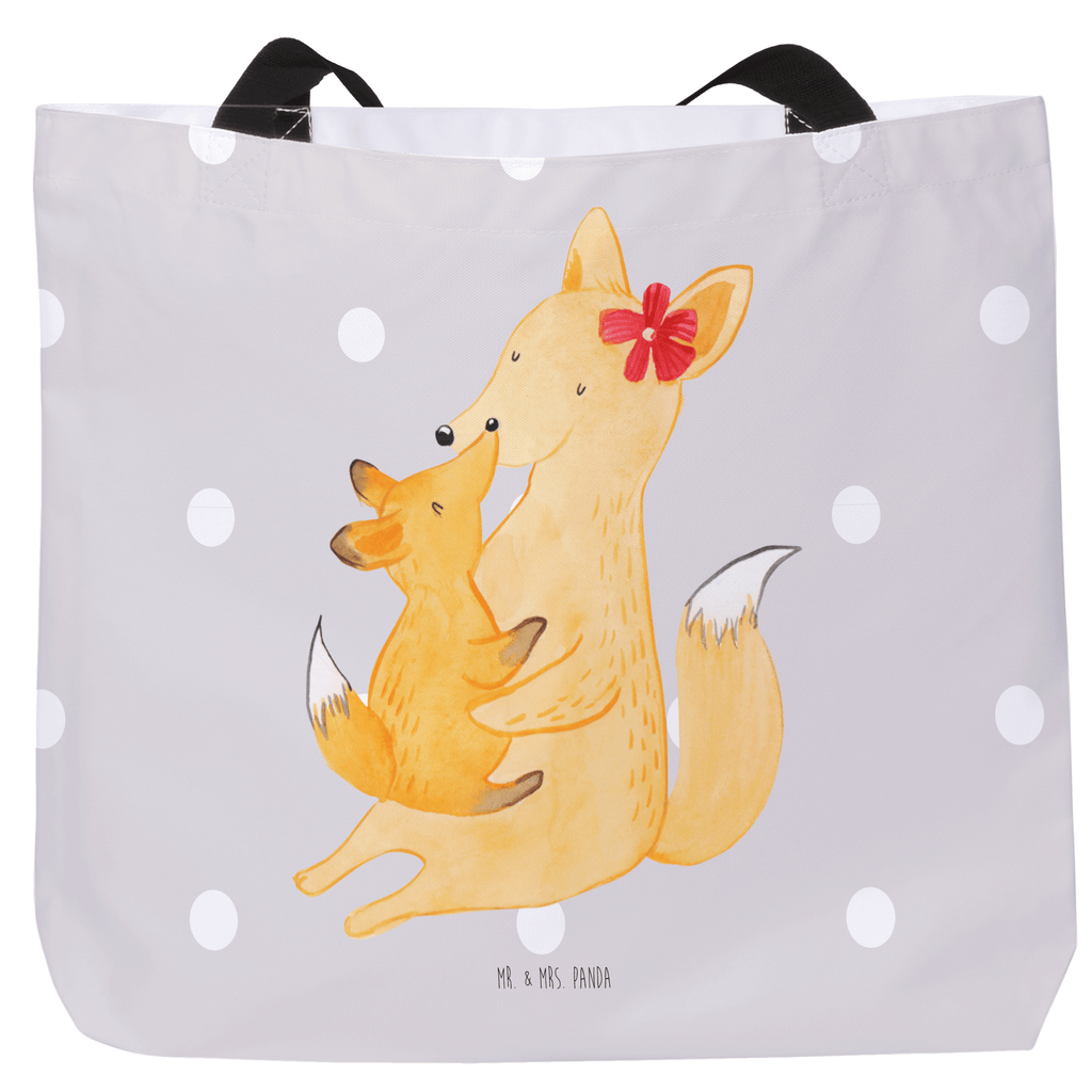 Shopper Fuchs Mama & Kind Beutel, Einkaufstasche, Tasche, Strandtasche, Einkaufsbeutel, Shopper, Schultasche, Freizeittasche, Tragebeutel, Schulbeutel, Alltagstasche, Familie, Vatertag, Muttertag, Bruder, Schwester, Mama, Papa, Oma, Opa, Mutter, Tochter, Lieblingstochter, Beste Tochter, Geschenk