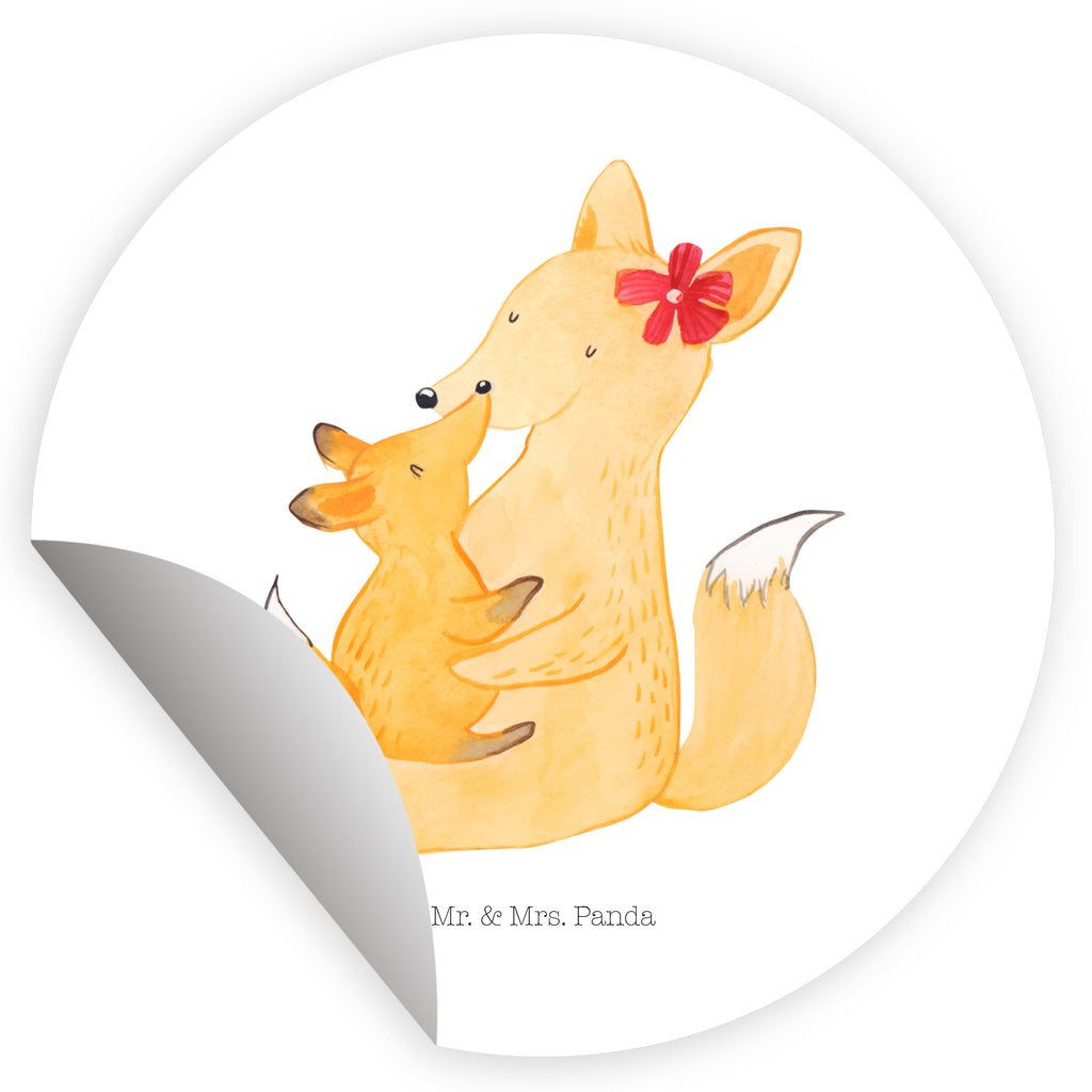 40mm Rund Aufkleber Fuchs Mama & Kind Sticker, Aufkleber, Etikett, Familie, Vatertag, Muttertag, Bruder, Schwester, Mama, Papa, Oma, Opa, Mutter, Tochter, Lieblingstochter, Beste Tochter, Geschenk