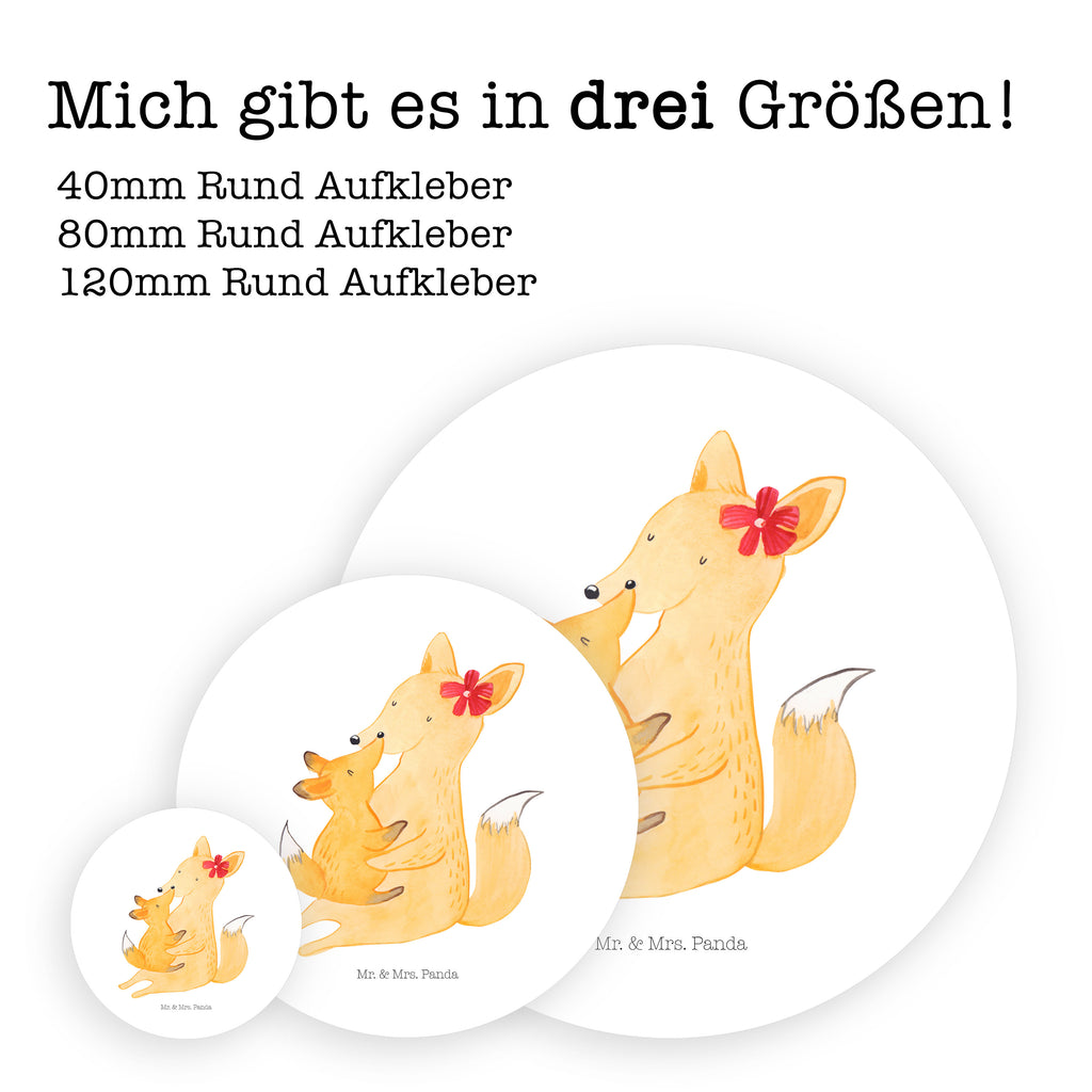 40mm Rund Aufkleber Fuchs Mama & Kind Sticker, Aufkleber, Etikett, Familie, Vatertag, Muttertag, Bruder, Schwester, Mama, Papa, Oma, Opa, Mutter, Tochter, Lieblingstochter, Beste Tochter, Geschenk