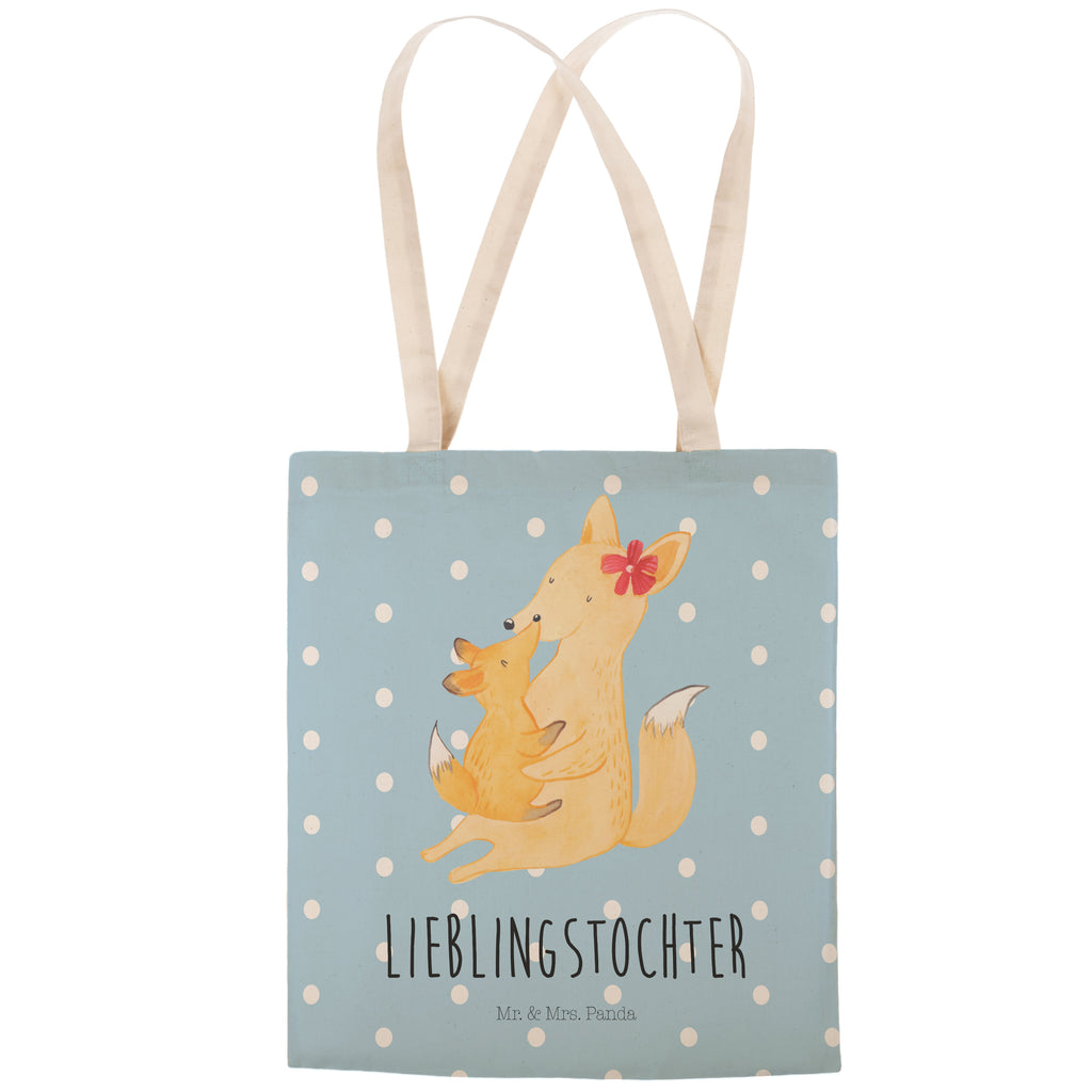 Einkaufstasche Fuchs Mama & Kind Tragetasche, Tasche, Beutel, Stofftasche, Baumwolltasche, Umhängetasche, Shopper, Familie, Vatertag, Muttertag, Bruder, Schwester, Mama, Papa, Oma, Opa, Mutter, Tochter, Lieblingstochter, Beste Tochter, Geschenk