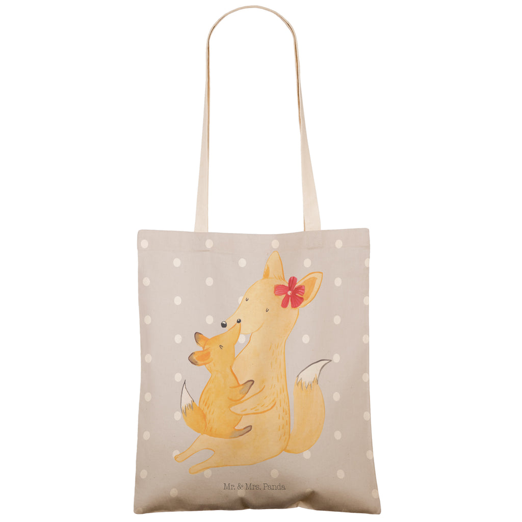Einkaufstasche Fuchs Mama & Kind Tragetasche, Tasche, Beutel, Stofftasche, Baumwolltasche, Umhängetasche, Shopper, Familie, Vatertag, Muttertag, Bruder, Schwester, Mama, Papa, Oma, Opa, Mutter, Tochter, Lieblingstochter, Beste Tochter, Geschenk