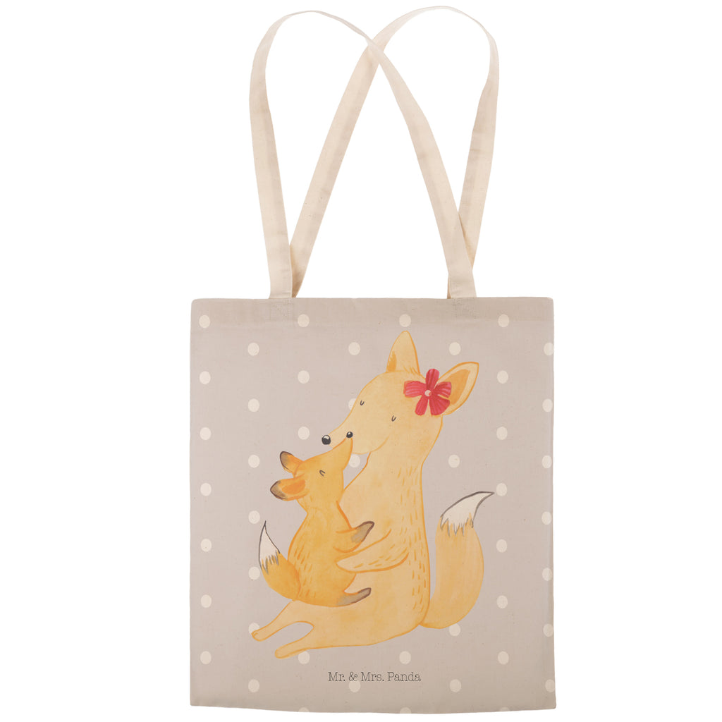 Einkaufstasche Fuchs Mama & Kind Tragetasche, Tasche, Beutel, Stofftasche, Baumwolltasche, Umhängetasche, Shopper, Familie, Vatertag, Muttertag, Bruder, Schwester, Mama, Papa, Oma, Opa, Mutter, Tochter, Lieblingstochter, Beste Tochter, Geschenk