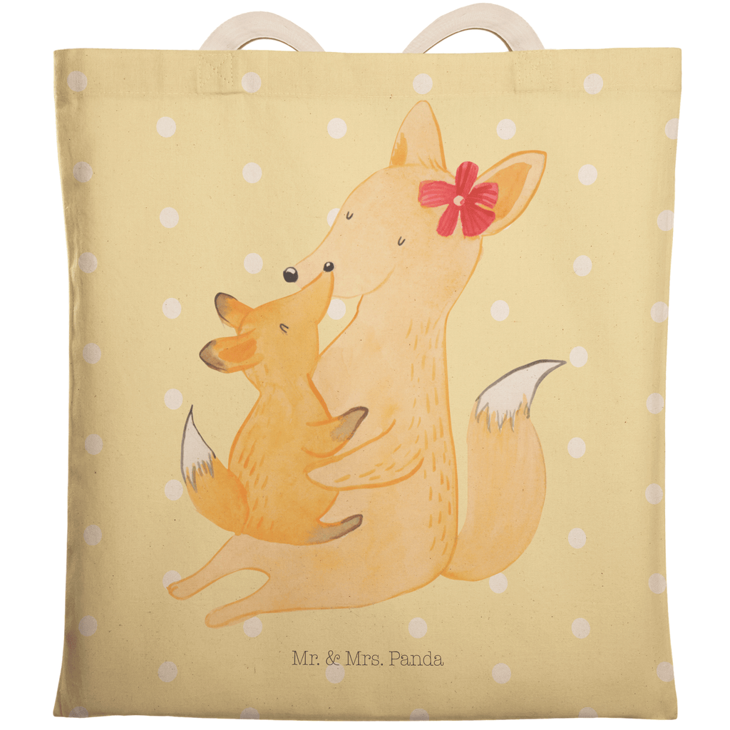Einkaufstasche Fuchs Mama & Kind Tragetasche, Tasche, Beutel, Stofftasche, Baumwolltasche, Umhängetasche, Shopper, Familie, Vatertag, Muttertag, Bruder, Schwester, Mama, Papa, Oma, Opa, Mutter, Tochter, Lieblingstochter, Beste Tochter, Geschenk