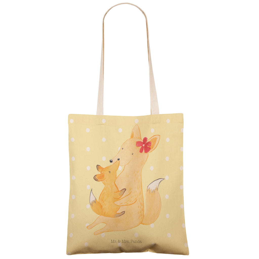Einkaufstasche Fuchs Mama & Kind Tragetasche, Tasche, Beutel, Stofftasche, Baumwolltasche, Umhängetasche, Shopper, Familie, Vatertag, Muttertag, Bruder, Schwester, Mama, Papa, Oma, Opa, Mutter, Tochter, Lieblingstochter, Beste Tochter, Geschenk