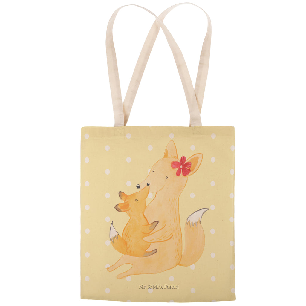 Einkaufstasche Fuchs Mama & Kind Tragetasche, Tasche, Beutel, Stofftasche, Baumwolltasche, Umhängetasche, Shopper, Familie, Vatertag, Muttertag, Bruder, Schwester, Mama, Papa, Oma, Opa, Mutter, Tochter, Lieblingstochter, Beste Tochter, Geschenk