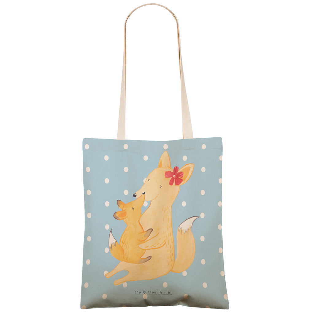 Einkaufstasche Fuchs Mama & Kind Tragetasche, Tasche, Beutel, Stofftasche, Baumwolltasche, Umhängetasche, Shopper, Familie, Vatertag, Muttertag, Bruder, Schwester, Mama, Papa, Oma, Opa, Mutter, Tochter, Lieblingstochter, Beste Tochter, Geschenk
