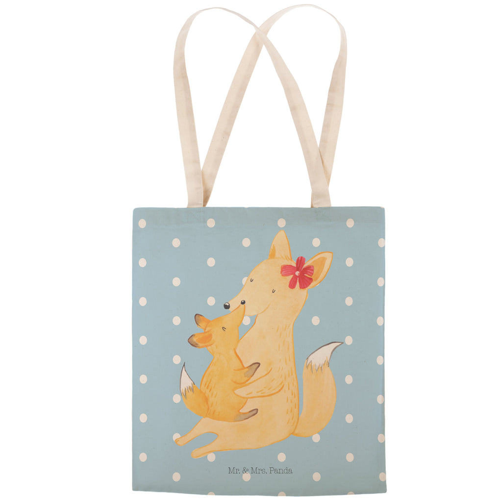 Einkaufstasche Fuchs Mama & Kind Tragetasche, Tasche, Beutel, Stofftasche, Baumwolltasche, Umhängetasche, Shopper, Familie, Vatertag, Muttertag, Bruder, Schwester, Mama, Papa, Oma, Opa, Mutter, Tochter, Lieblingstochter, Beste Tochter, Geschenk
