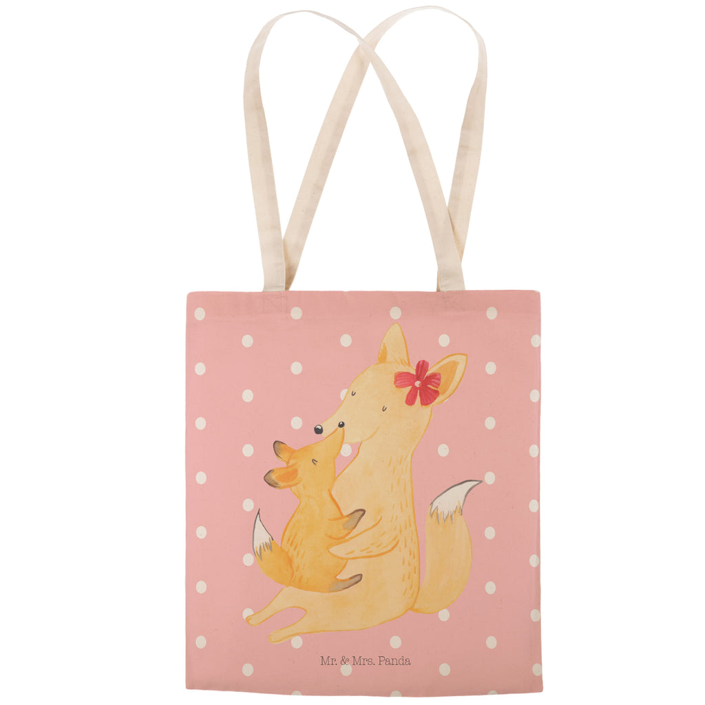 Einkaufstasche Fuchs Mama & Kind Tragetasche, Tasche, Beutel, Stofftasche, Baumwolltasche, Umhängetasche, Shopper, Familie, Vatertag, Muttertag, Bruder, Schwester, Mama, Papa, Oma, Opa, Mutter, Tochter, Lieblingstochter, Beste Tochter, Geschenk