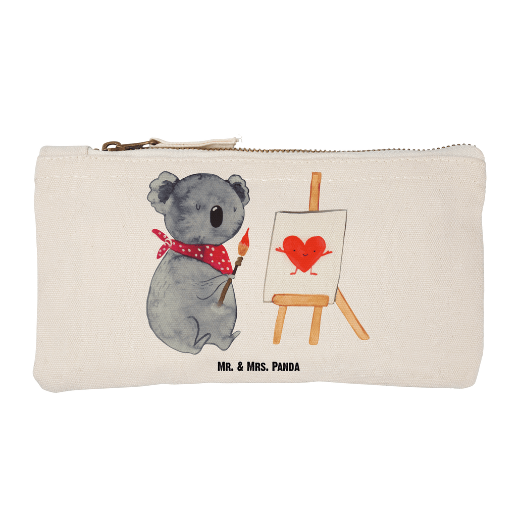 Schminktasche Koala Künstler Schminktasche, Kosmetiktasche, Kosmetikbeutel, Stiftemäppchen, Etui, Federmappe, Makeup, XXL, Schminketui, Kosmetiketui, Schlamperetui, Koala, Koalabär, Liebe, Liebensbeweis, Liebesgeschenk, Gefühle, Künstler, zeichnen