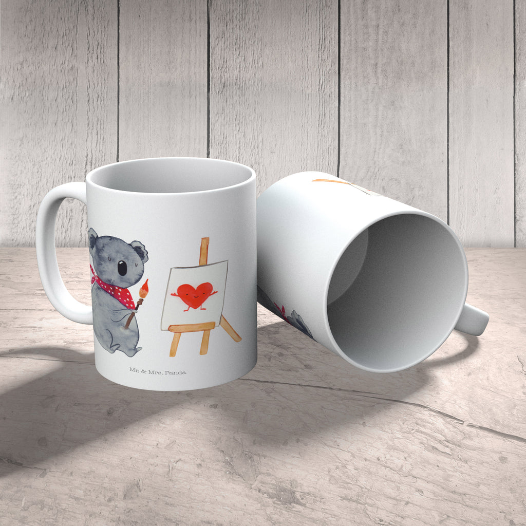 Tasse Koala Künstler Koala, Liebe, Liebensbeweis, Liebesgeschenk, Gefühle, Künstler, zeichnen Becher, Kaffeetasse, Kaffeebecher, Tee, Frühstück, Büro  Koala, Koalabär