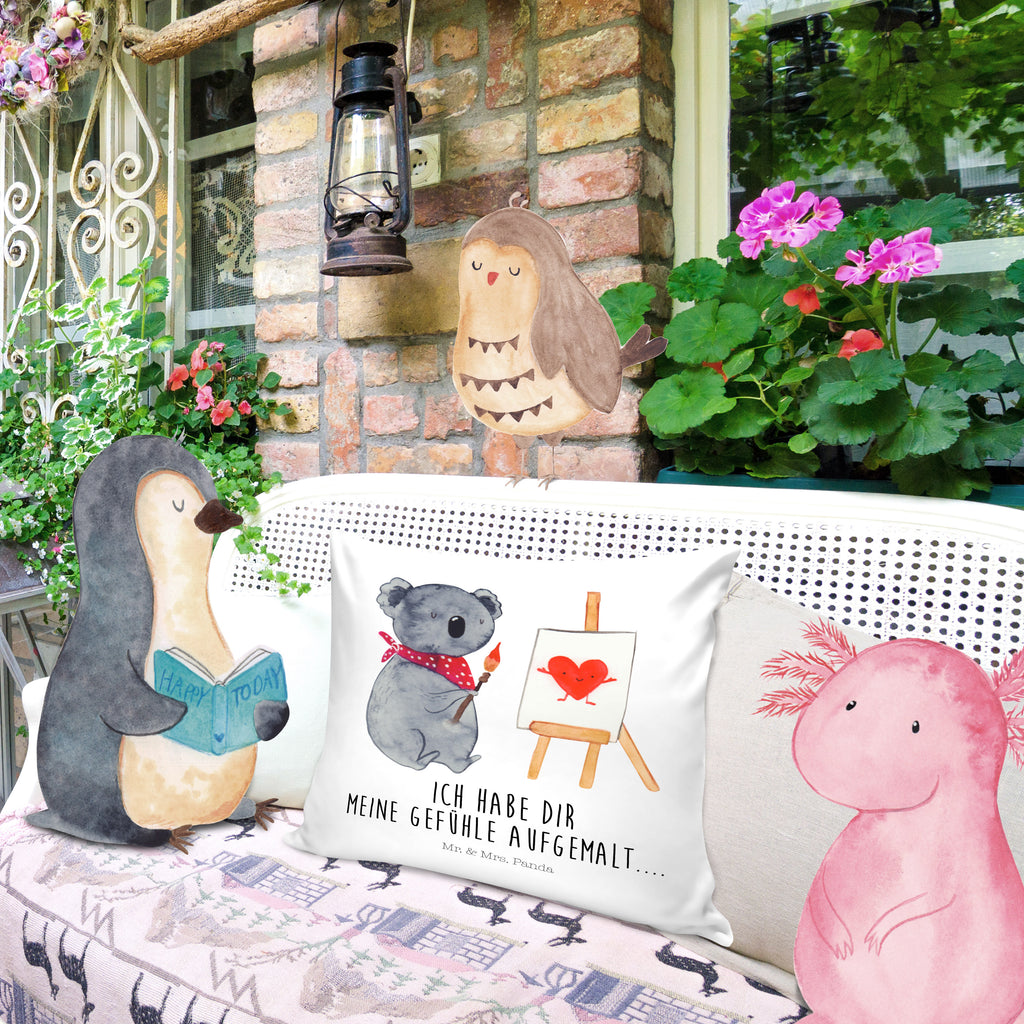 40x40 Kissen Koala Künstler Kissenhülle, Kopfkissen, Sofakissen, Dekokissen, Motivkissen, Koala, Koalabär, Liebe, Liebensbeweis, Liebesgeschenk, Gefühle, Künstler, zeichnen