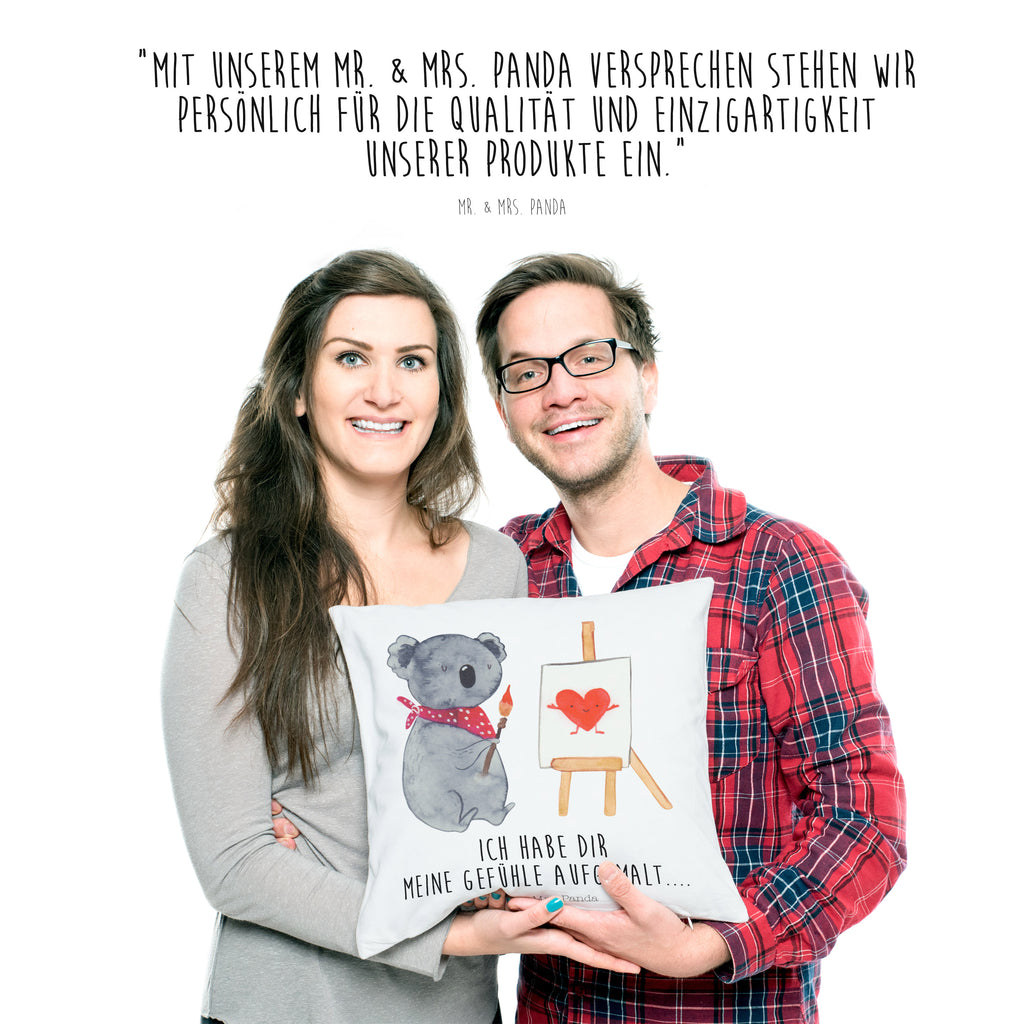 40x40 Kissen Koala Künstler Kissenhülle, Kopfkissen, Sofakissen, Dekokissen, Motivkissen, Koala, Koalabär, Liebe, Liebensbeweis, Liebesgeschenk, Gefühle, Künstler, zeichnen