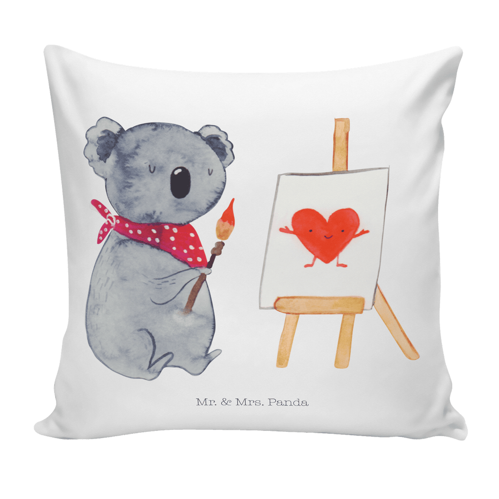 40x40 Kissen Koala Künstler Kissenhülle, Kopfkissen, Sofakissen, Dekokissen, Motivkissen, Koala, Koalabär, Liebe, Liebensbeweis, Liebesgeschenk, Gefühle, Künstler, zeichnen