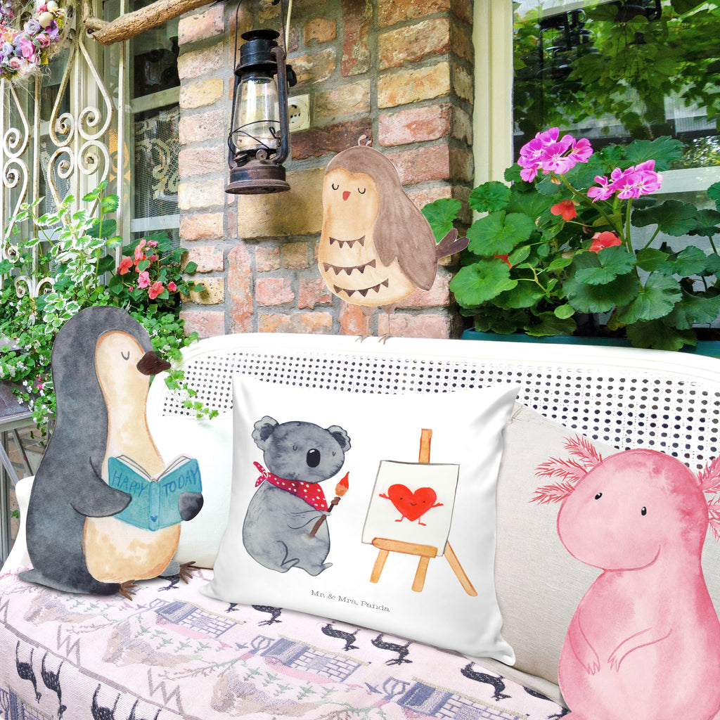 40x40 Kissen Koala Künstler Kissenhülle, Kopfkissen, Sofakissen, Dekokissen, Motivkissen, Koala, Koalabär, Liebe, Liebensbeweis, Liebesgeschenk, Gefühle, Künstler, zeichnen