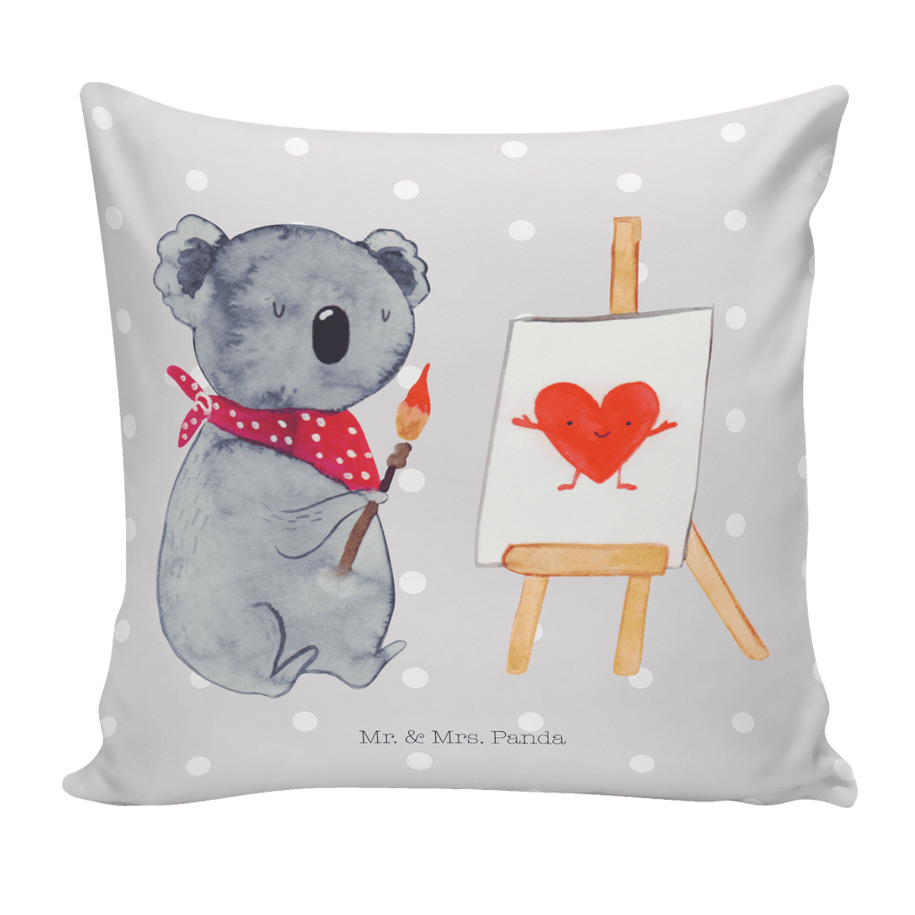 40x40 Kissen Koala Künstler Kissenhülle, Kopfkissen, Sofakissen, Dekokissen, Motivkissen, Koala, Koalabär, Liebe, Liebensbeweis, Liebesgeschenk, Gefühle, Künstler, zeichnen