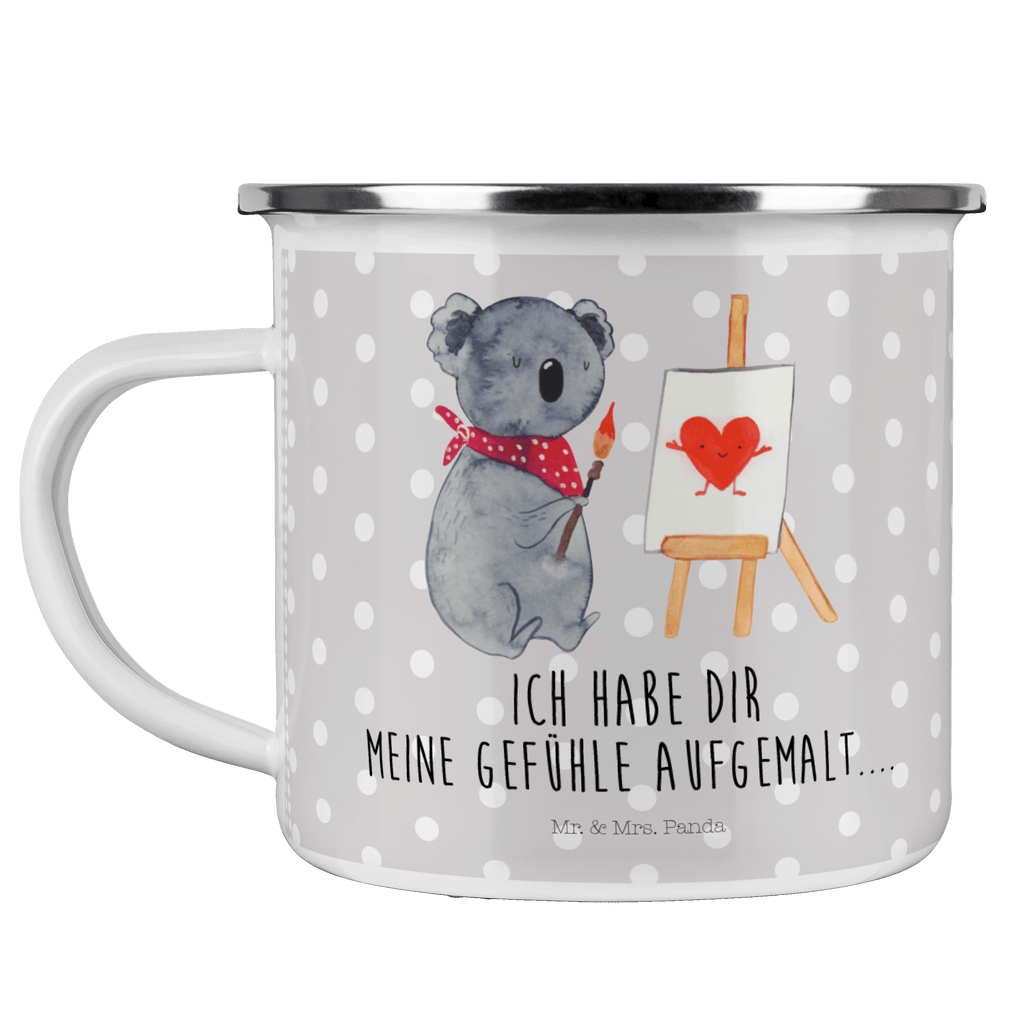 Camping Emaille Tasse Koala Künstler Campingtasse, Trinkbecher, Metalltasse, Outdoor Tasse, Emaille Trinkbecher, Blechtasse Outdoor, Emaille Campingbecher, Edelstahl Trinkbecher, Metalltasse für Camping, Kaffee Blechtasse, Camping Tasse Metall, Koala, Koalabär, Liebe, Liebensbeweis, Liebesgeschenk, Gefühle, Künstler, zeichnen