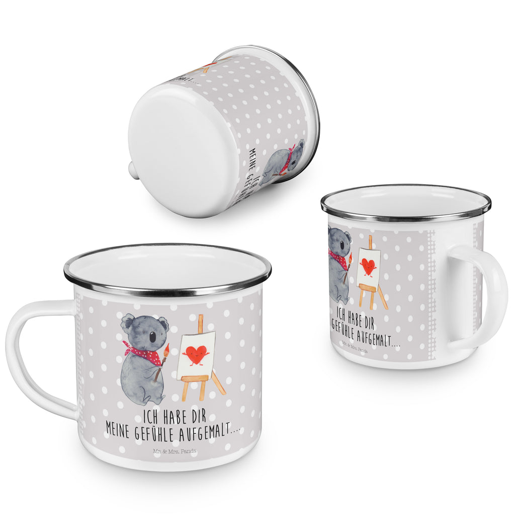 Camping Emaille Tasse Koala Künstler Campingtasse, Trinkbecher, Metalltasse, Outdoor Tasse, Emaille Trinkbecher, Blechtasse Outdoor, Emaille Campingbecher, Edelstahl Trinkbecher, Metalltasse für Camping, Kaffee Blechtasse, Camping Tasse Metall, Koala, Koalabär, Liebe, Liebensbeweis, Liebesgeschenk, Gefühle, Künstler, zeichnen