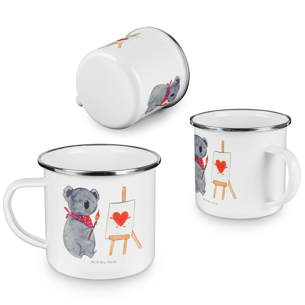 Camping Emaille Tasse Koala Künstler Campingtasse, Trinkbecher, Metalltasse, Outdoor Tasse, Emaille Trinkbecher, Blechtasse Outdoor, Emaille Campingbecher, Edelstahl Trinkbecher, Metalltasse für Camping, Kaffee Blechtasse, Camping Tasse Metall, Koala, Koalabär, Liebe, Liebensbeweis, Liebesgeschenk, Gefühle, Künstler, zeichnen