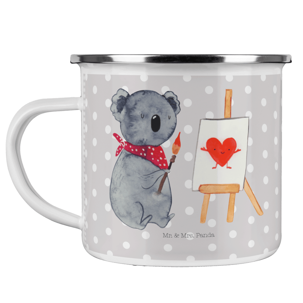 Camping Emaille Tasse Koala Künstler Campingtasse, Trinkbecher, Metalltasse, Outdoor Tasse, Emaille Trinkbecher, Blechtasse Outdoor, Emaille Campingbecher, Edelstahl Trinkbecher, Metalltasse für Camping, Kaffee Blechtasse, Camping Tasse Metall, Koala, Koalabär, Liebe, Liebensbeweis, Liebesgeschenk, Gefühle, Künstler, zeichnen