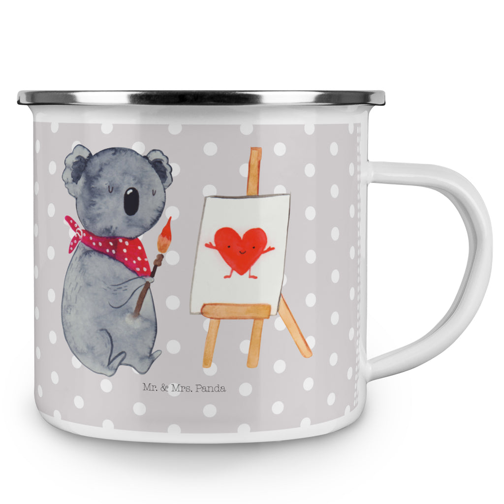 Camping Emaille Tasse Koala Künstler Campingtasse, Trinkbecher, Metalltasse, Outdoor Tasse, Emaille Trinkbecher, Blechtasse Outdoor, Emaille Campingbecher, Edelstahl Trinkbecher, Metalltasse für Camping, Kaffee Blechtasse, Camping Tasse Metall, Koala, Koalabär, Liebe, Liebensbeweis, Liebesgeschenk, Gefühle, Künstler, zeichnen