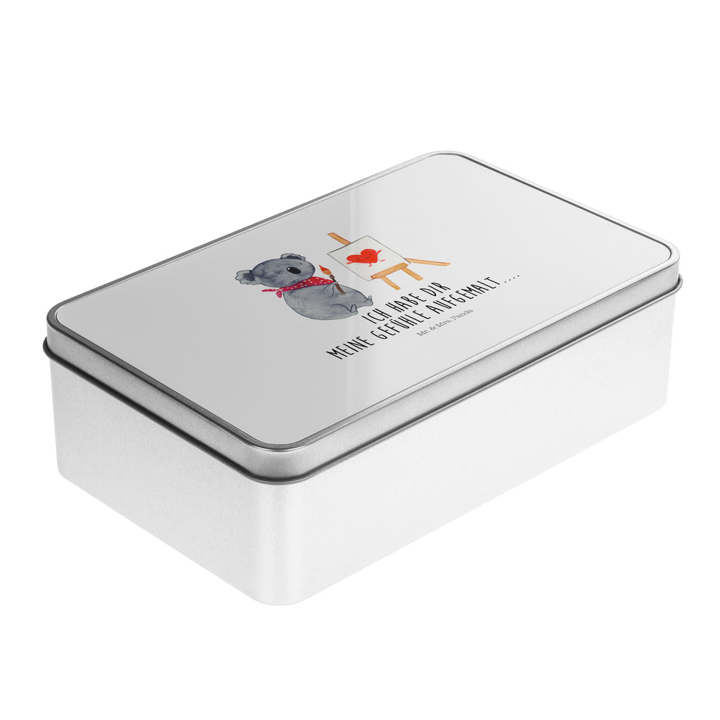 Metalldose rechteckig Koala Künstler Blechdose, Metalldose, Blechbox, Container, Keksdose, Vorratsdose, Vorratsbox, Döschen, Versperbox, Vesperdose, Aufbewahrungsdose, Aufbewahrungsbox, Aluminiumdose, Dose, Koala, Koalabär, Liebe, Liebensbeweis, Liebesgeschenk, Gefühle, Künstler, zeichnen