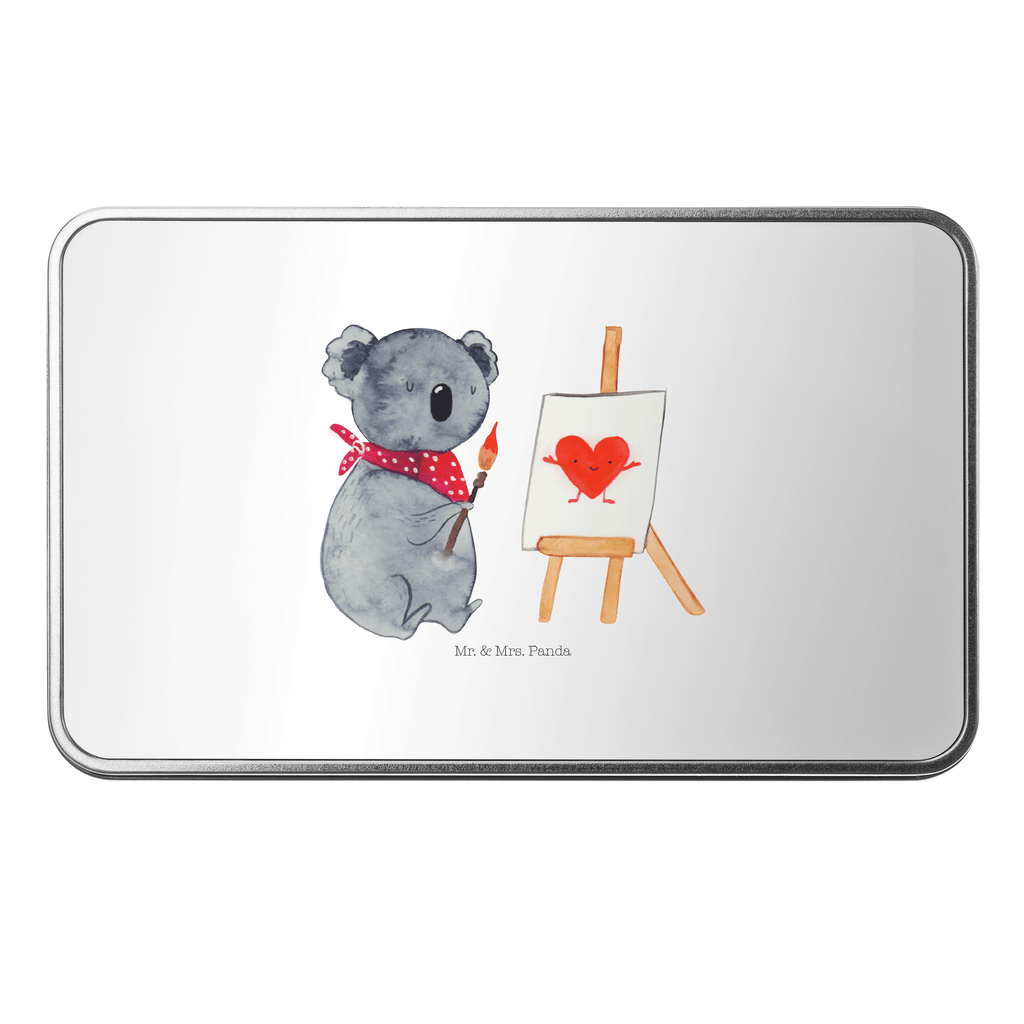 Metalldose rechteckig Koala Künstler Blechdose, Metalldose, Blechbox, Container, Keksdose, Vorratsdose, Vorratsbox, Döschen, Versperbox, Vesperdose, Aufbewahrungsdose, Aufbewahrungsbox, Aluminiumdose, Dose, Koala, Koalabär, Liebe, Liebensbeweis, Liebesgeschenk, Gefühle, Künstler, zeichnen