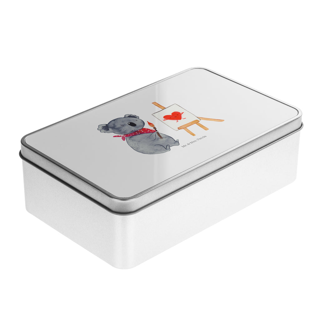 Metalldose rechteckig Koala Künstler Blechdose, Metalldose, Blechbox, Container, Keksdose, Vorratsdose, Vorratsbox, Döschen, Versperbox, Vesperdose, Aufbewahrungsdose, Aufbewahrungsbox, Aluminiumdose, Dose, Koala, Koalabär, Liebe, Liebensbeweis, Liebesgeschenk, Gefühle, Künstler, zeichnen