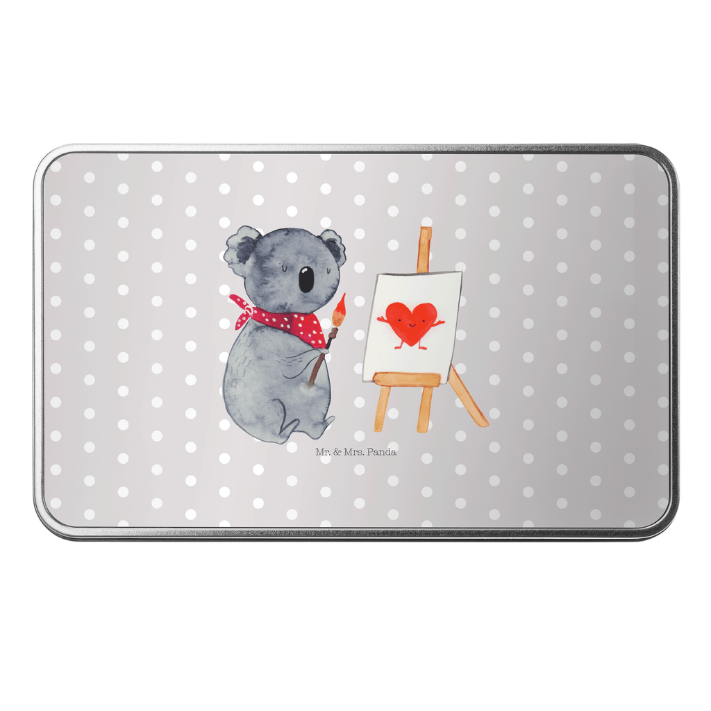Metalldose rechteckig Koala Künstler Blechdose, Metalldose, Blechbox, Container, Keksdose, Vorratsdose, Vorratsbox, Döschen, Versperbox, Vesperdose, Aufbewahrungsdose, Aufbewahrungsbox, Aluminiumdose, Dose, Koala, Koalabär, Liebe, Liebensbeweis, Liebesgeschenk, Gefühle, Künstler, zeichnen