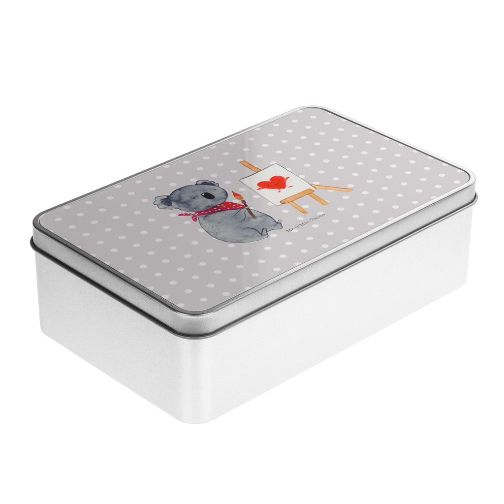 Metalldose rechteckig Koala Künstler Blechdose, Metalldose, Blechbox, Container, Keksdose, Vorratsdose, Vorratsbox, Döschen, Versperbox, Vesperdose, Aufbewahrungsdose, Aufbewahrungsbox, Aluminiumdose, Dose, Koala, Koalabär, Liebe, Liebensbeweis, Liebesgeschenk, Gefühle, Künstler, zeichnen