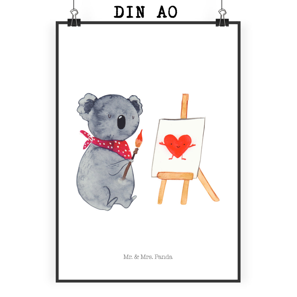 Poster Koala Künstler Poster, Wandposter, Bild, Wanddeko, Küchenposter, Kinderposter, Wanddeko Bild, Raumdekoration, Wanddekoration, Handgemaltes Poster, Mr. & Mrs. Panda Poster, Designposter, Kunstdruck, Posterdruck, Koala, Koalabär, Liebe, Liebensbeweis, Liebesgeschenk, Gefühle, Künstler, zeichnen